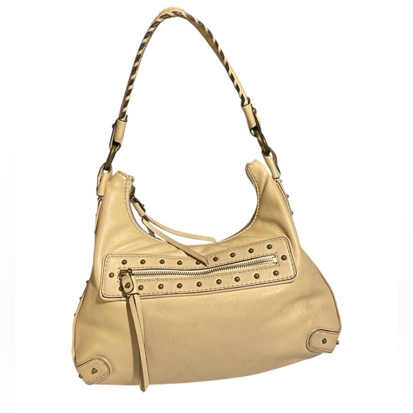 MICHAEL Michael KORS Tan/Cream Leather Shoulder Bag Hobo bag Small Hobo Bag - Picture 1 of 6